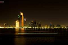 Skyline von Abu Dhabi fotografiert vom Breakwater Island