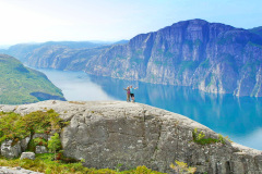 Am Ziel mit herrlichem  Blick auf den Lysefjord